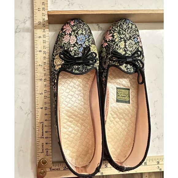 Daniel Green Vintage House Shoes Size 2A 75 Metallic Floral Brocade Fast Ship - Picture 11 of 14